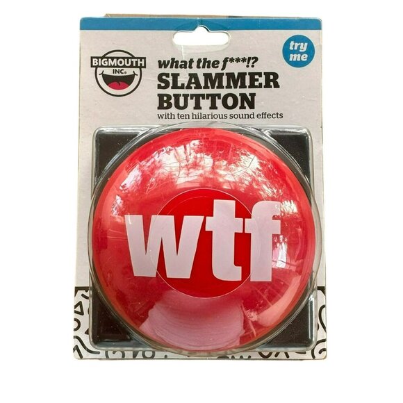 WTF What the F*%k Red Slam Button - Joke Gag Gift Funny Prank Novelty 10 sounds - Picture 1 of 7